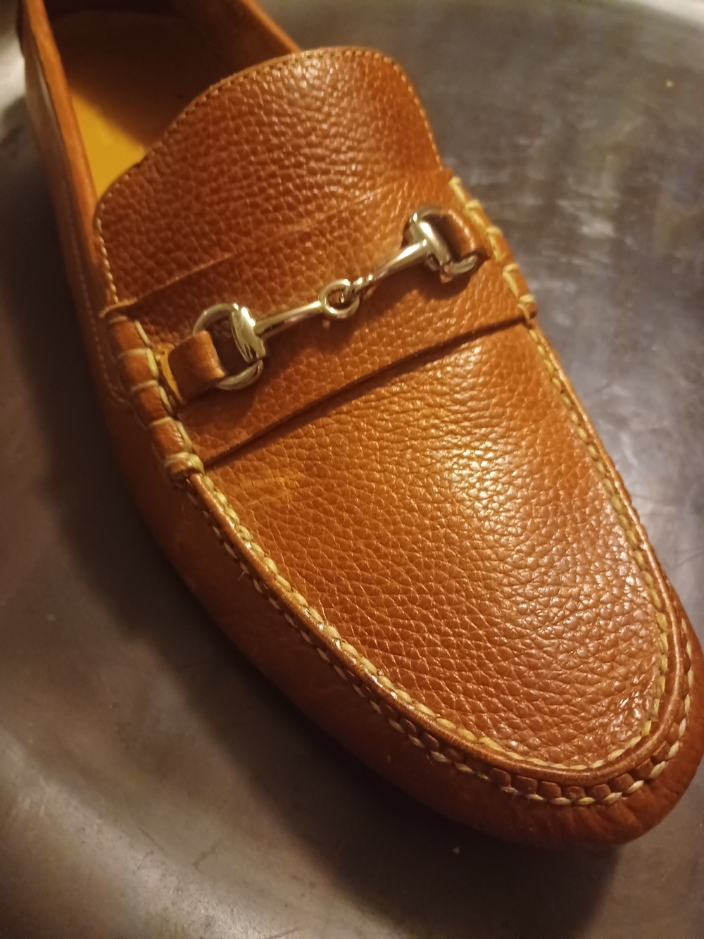 cole haan Men’s Tan Leather Bit Loafers